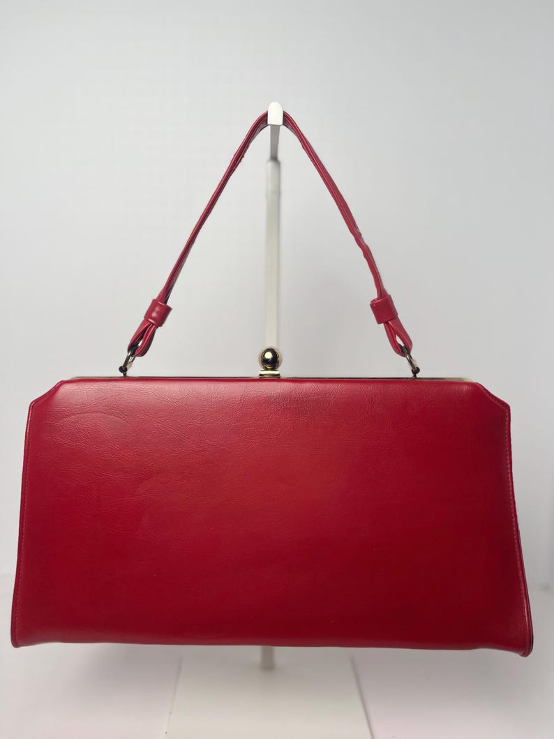 vintage mid century faux leather handbag