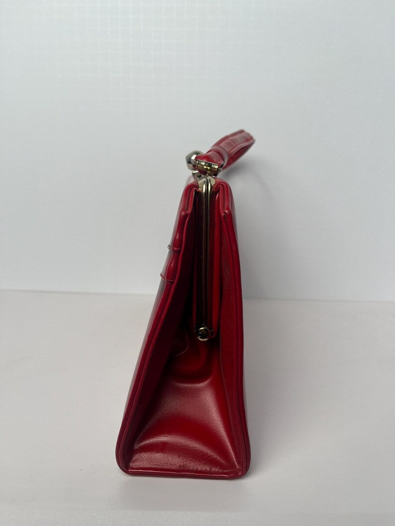 vintage mid century faux leather handbag