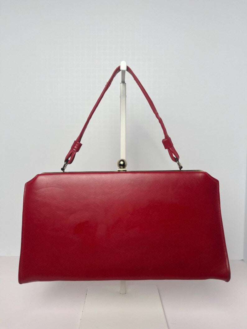 vintage mid century faux leather handbag