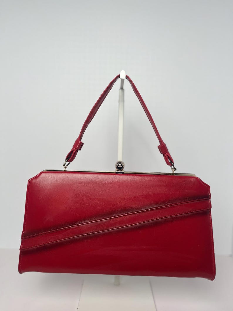 vintage mid century faux leather handbag