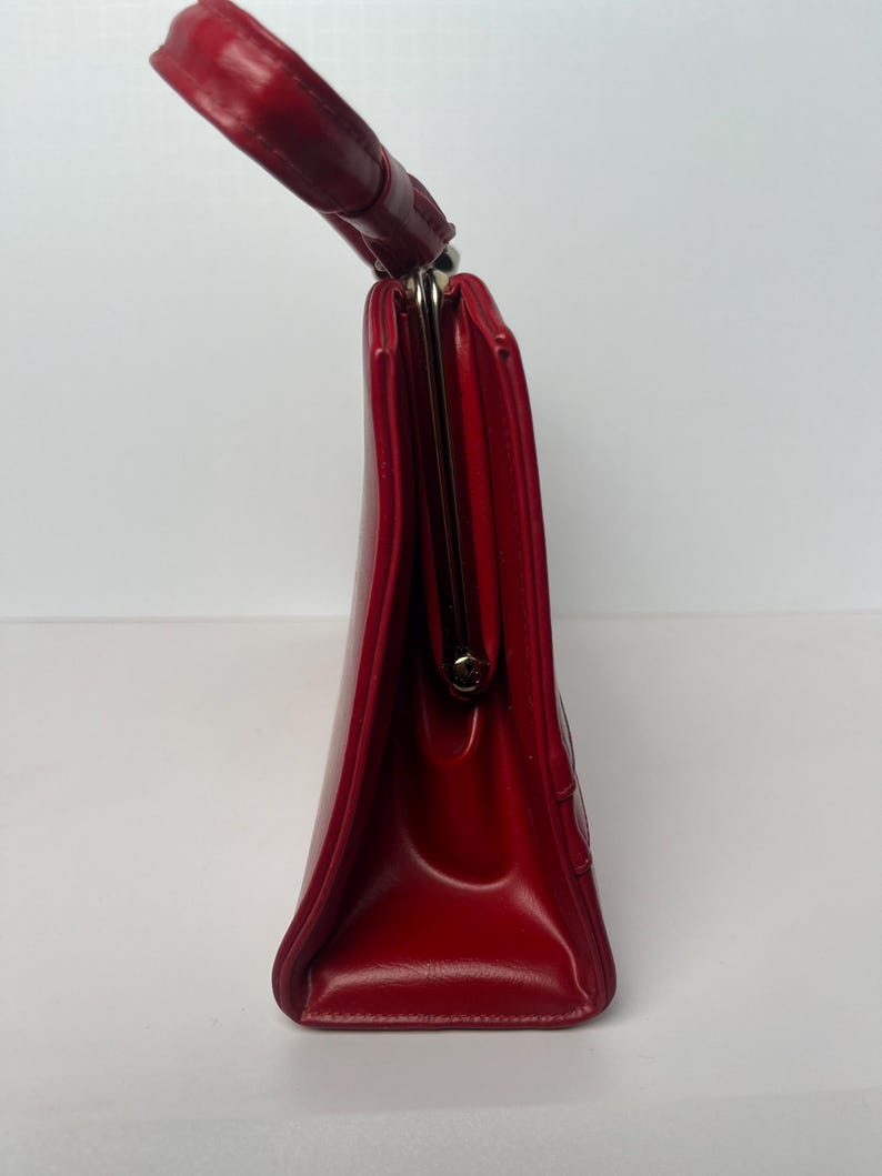 vintage mid century faux leather handbag