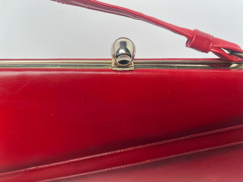 vintage mid century faux leather handbag