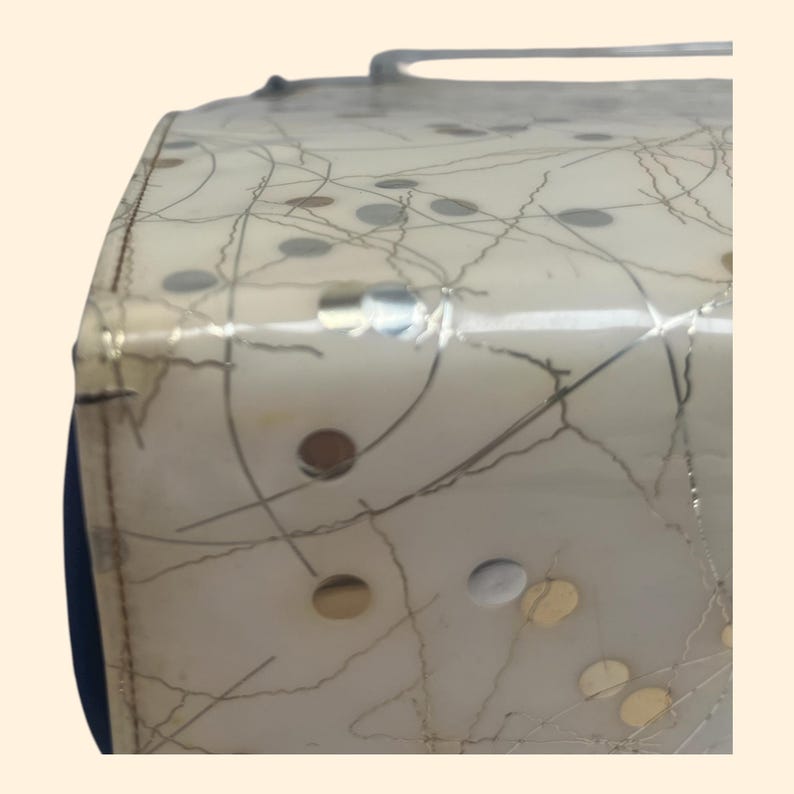 1950s Stylecraft Miami Vintage Confetti Lucite Handbag Clear Handle Mid Century Purse