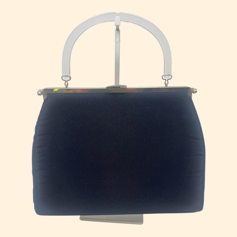 1950s Stylecraft Miami Vintage Confetti Lucite Handbag Clear Handle Mid Century Purse